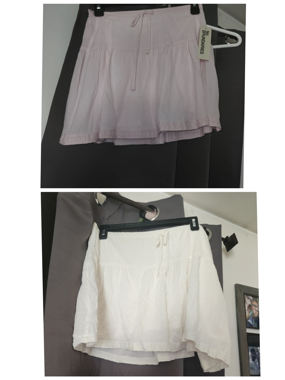 The Boundaries Light Pink And Winter White Tiered Mini Skirt
